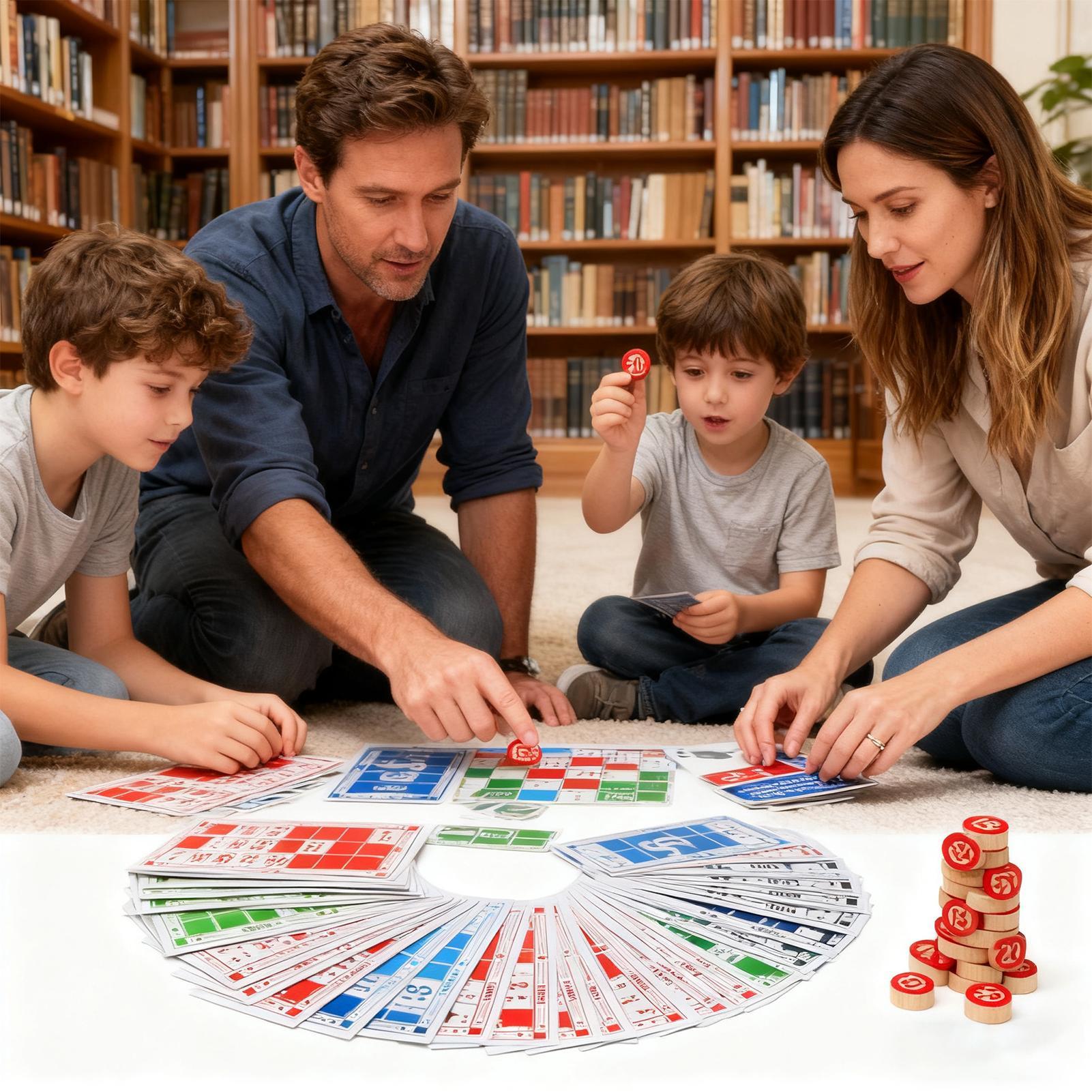 Party Games For Large Groups - ชุดบิงโก ของเล่นไม้โบราณสุดสนุก การ์ดพิมพ์ขนาดใหญ่ เกมจับคู่หมากรุก สำหรับเด็ก ครอบครัว