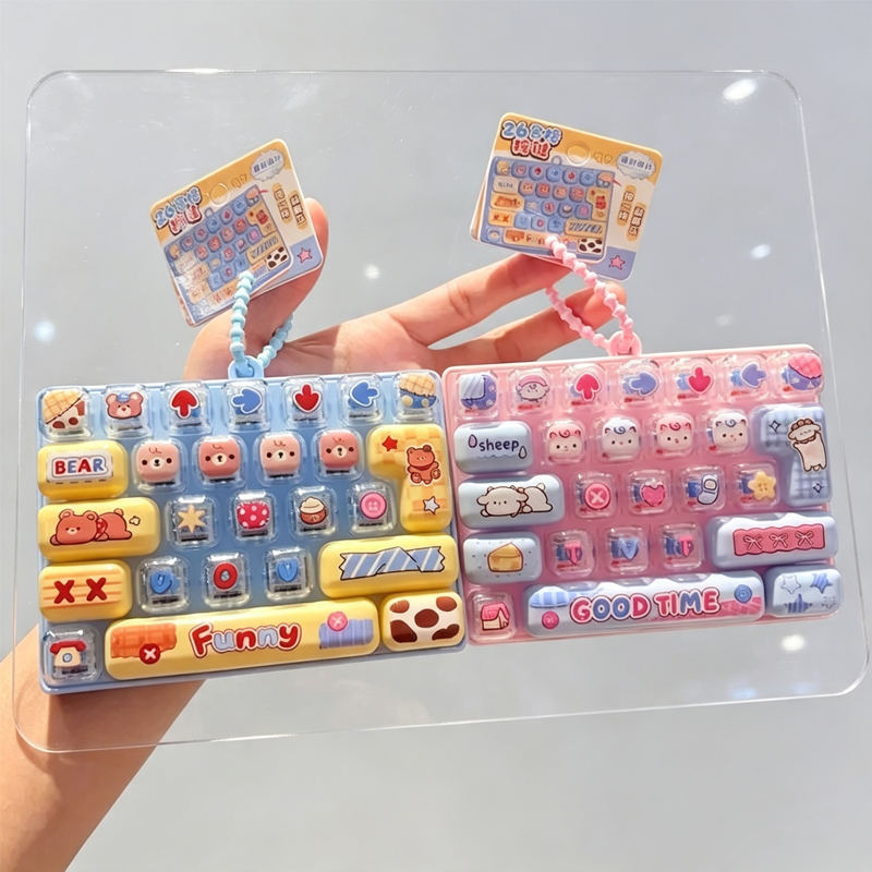 Party Games Switch - 26Grid /*คีย์แคปคลิกเกอร์ ของเล่นคลายเครียด* พวงกุญแจคีย์บอร์ด ปุ่มกดคลายเครียด ลายการ์ตูน