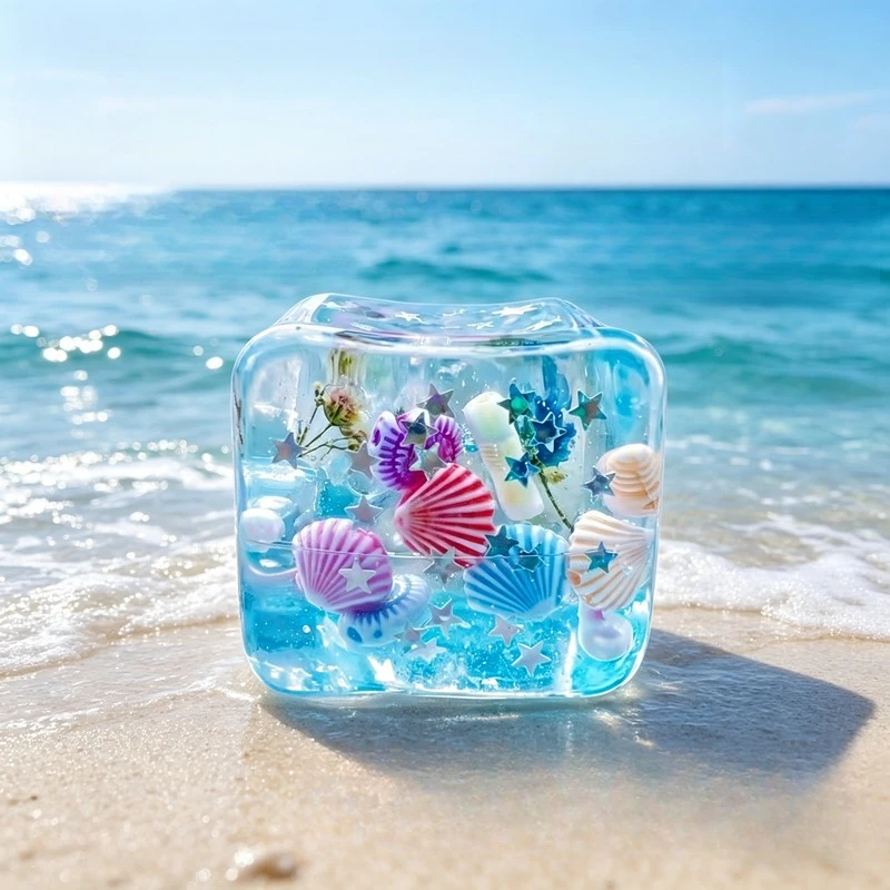 Party Games Ideas - ของเล่นบีบคลายเครียดรูปเปลือกหอยแบบฝังในตัว ยี่ห้อ Ocean Style บีบแล้วคืนตัวช้า ของเล่นสัมผัสเนื้อมอจิ