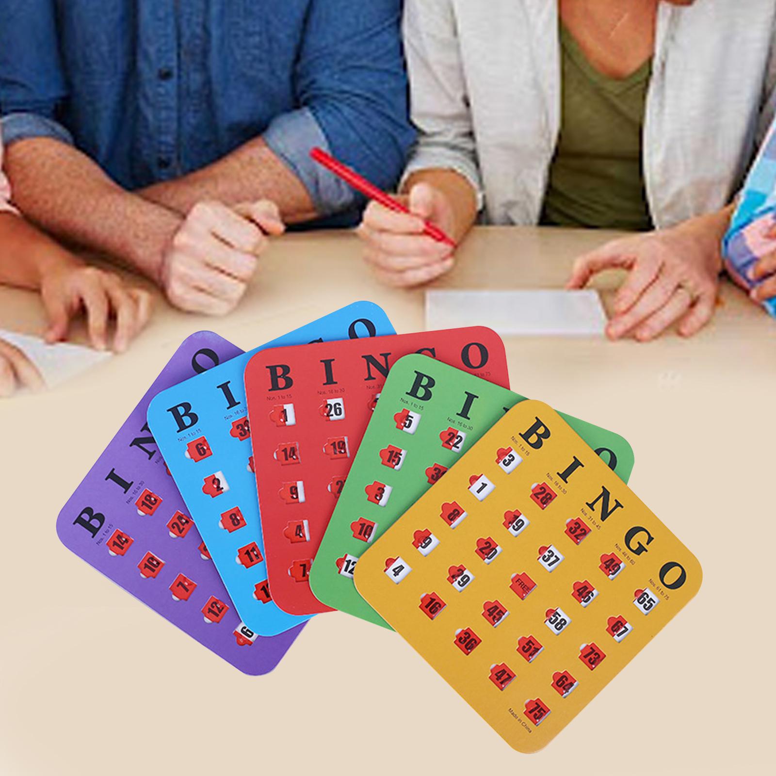 Party Games For Large Groups - 5 ชิ้นการ์ดเกมบิงโกขนาดใหญ่พิมพ์บิงโกกระดาษแข็งอ่านง่ายด้วยปลายนิ้วหน้าต่างบานเลื่อนสําหรับกลุ่มขนาดใหญ่ผู้ใหญ่เกมปาร์ตี้