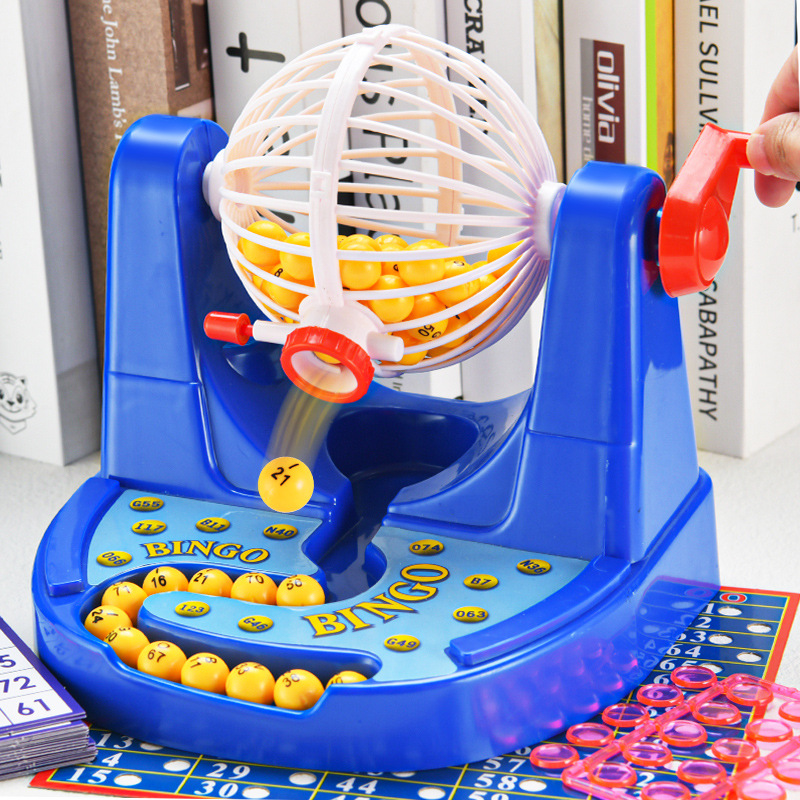 Party Games Classic - เครื่องจ่ายเลขลอตเตอรี่บิงโกแบบคลาสสิกสำหรับเกมครอบครัวแบบหลายผู้เล่น ปาร์ตี้แบบโต้ตอบบนโต๊ะ ของเล่นเสริมสร้างความสนุกและเสริมทักษะ ชุดของขวัญ