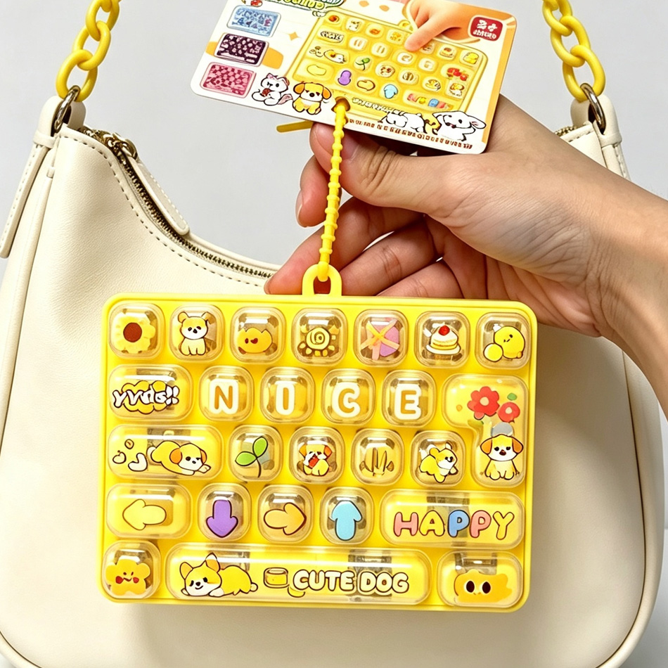 Party Games Switch - พวงกุญแจคีย์แคป 26 ชิ้น คลิกเกอร์คลายเครียด ปุ่มกดผ่อนคลายมือ ลายการ์ตูน