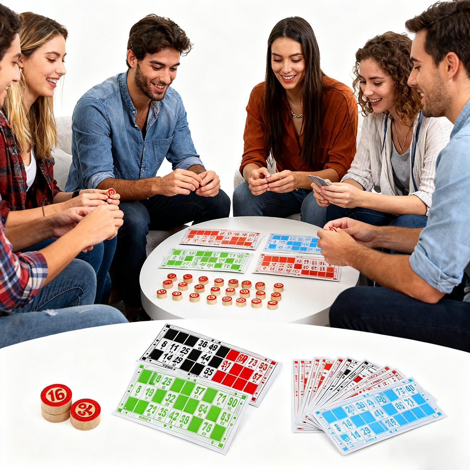 Party Games For Large Groups - เกมบิงโกแบบการ์ด ของเล่นไม้โบราณ แบบอินเทอร์แอคทีฟ พร้อมการ์ดพิมพ์ขนาดใหญ่ เกมจับคู่แบบหมากรุก สำหรับเด็ก