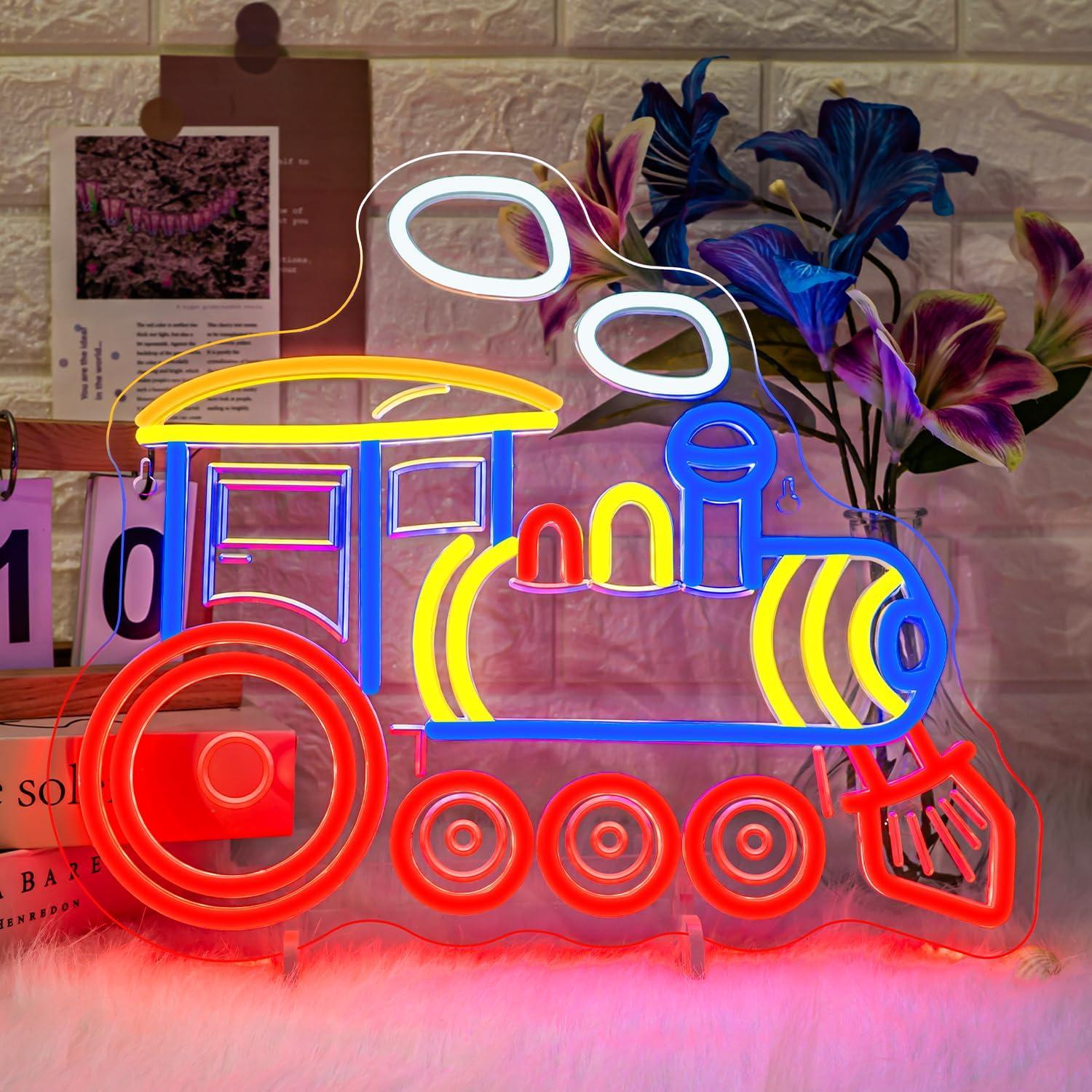 ป้ายไฟนีออนรูปรถไฟ ป้ายไฟ LED  - Party Games Shop บทวิจารณ์และราคา