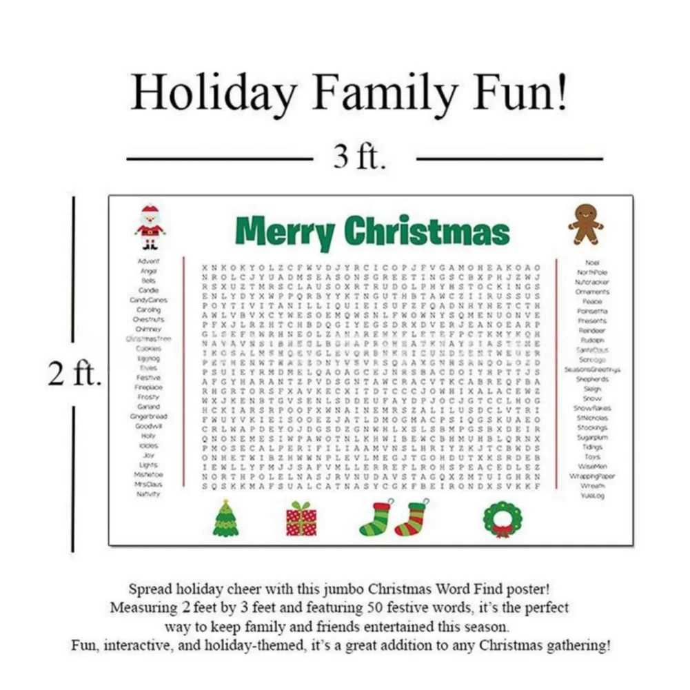 โปสเตอร์ค้นหาคำศัพท์คริสต์มาสข - Party Games For Large Groups บทวิจารณ์และราคา