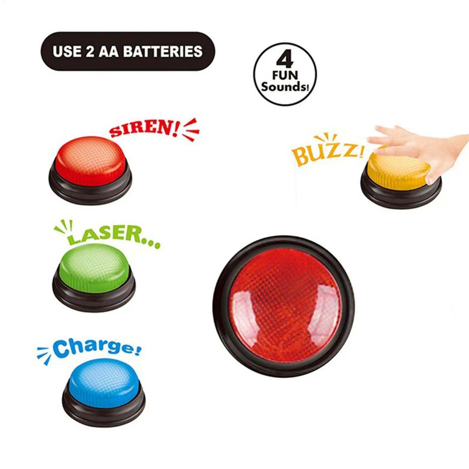ปุ่มตอบคำถามพร้อมไฟ 4 ชิ้นสำหร - Party Games Engagement บทวิจารณ์และราคา